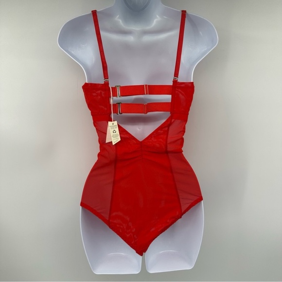Revolve x Hah Under the Wire Bodysuit Blood Orange Red Size Small New with Tags - Picture 11 of 15